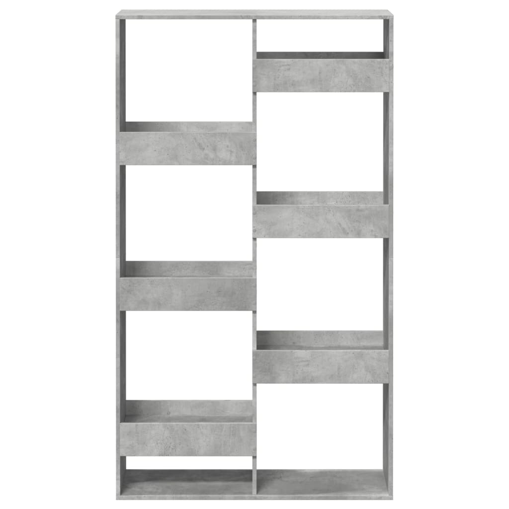Bokhylle betonggrå 100x33x175 cm konstruert tre