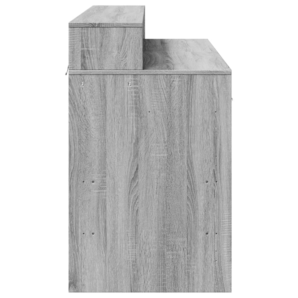 Skrivebord med LED-lys grå sonoma 120x55x91 cm konstruert tre