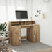 Skrivebord med LED-lys artisan eik 120x55x91 cm konstruert tre