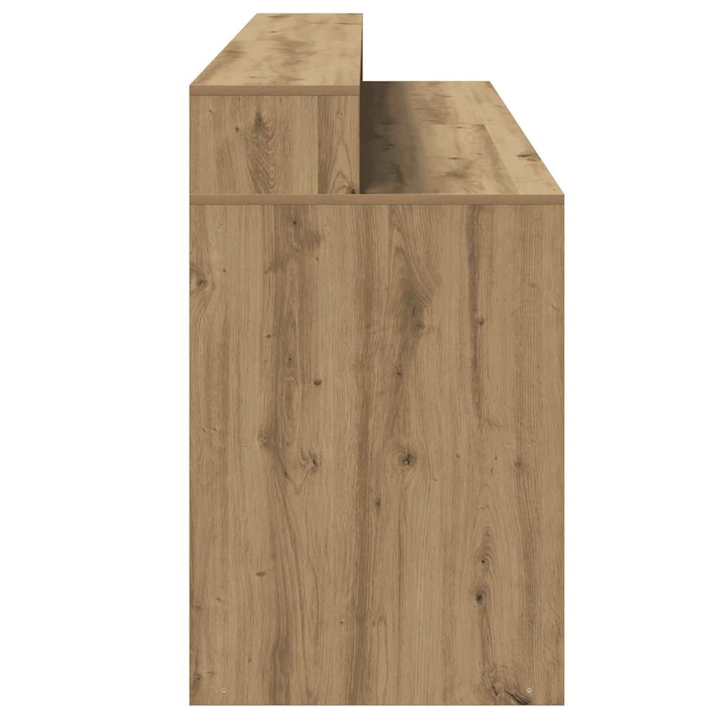 Skrivebord med LED-lys artisan eik 200x55x91 cm konstruert tre