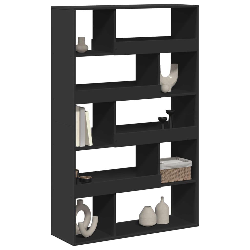 Romdeler svart 100x33x156,5 cm konstruert tre