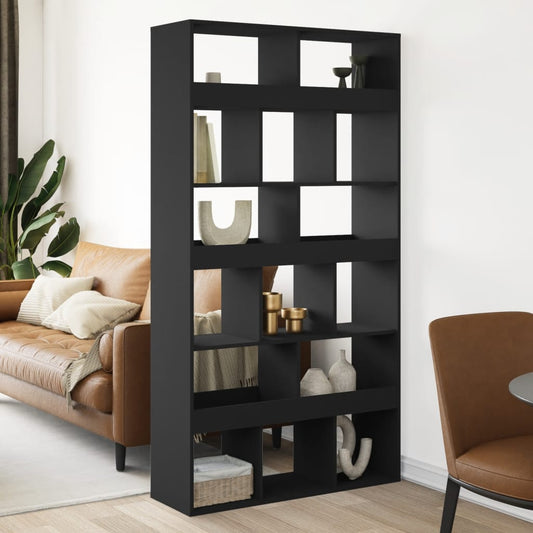 Romdeler svart 100x33x187,5 cm konstruert tre