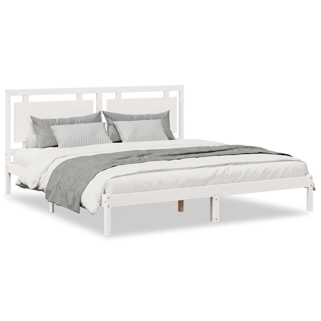 Ekstra lang sengeramme uten madrass hvit 200x210 cm heltre