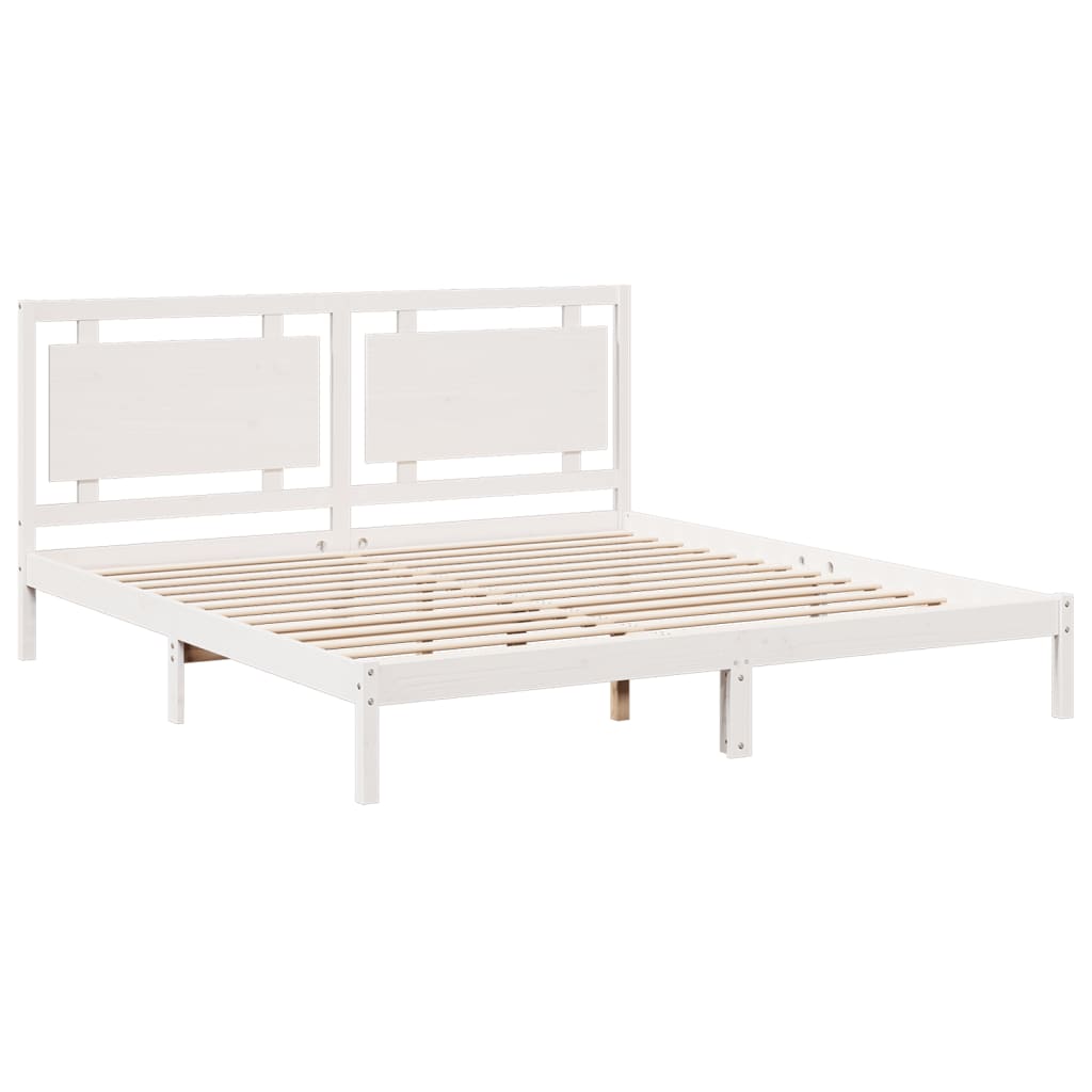 Ekstra lang sengeramme uten madrass hvit 200x210 cm heltre