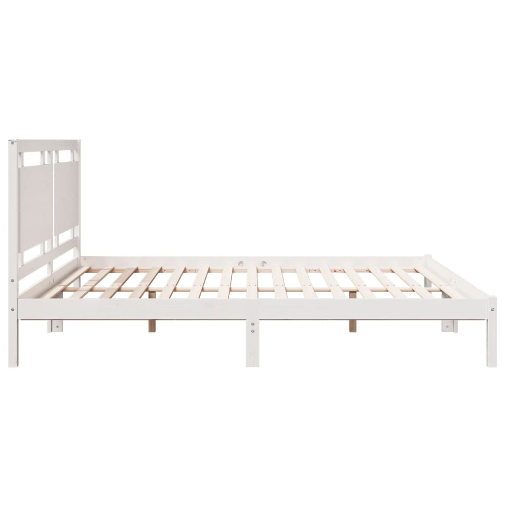 Ekstra lang sengeramme uten madrass hvit 200x210 cm heltre
