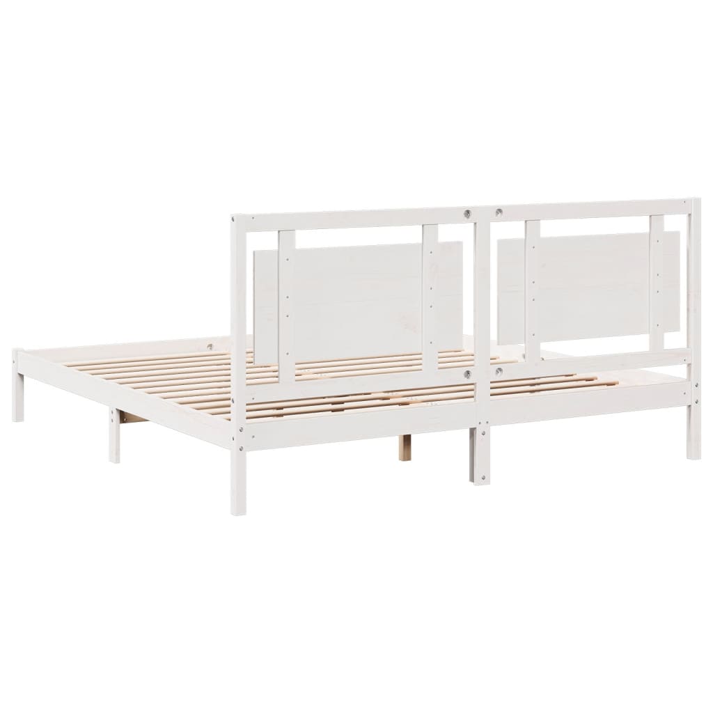 Ekstra lang sengeramme uten madrass hvit 200x210 cm heltre