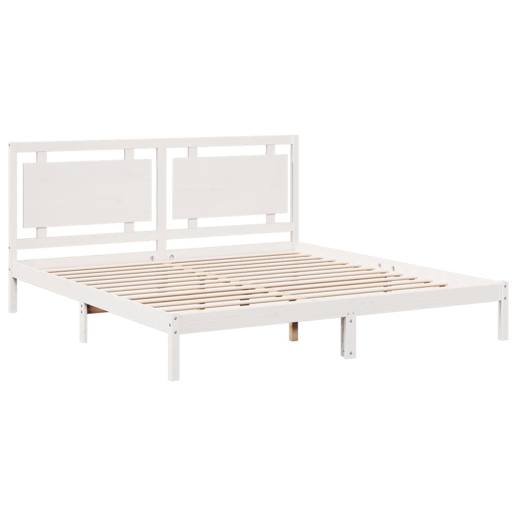 Ekstra lang sengeramme uten madrass hvit 200x220 cm heltre