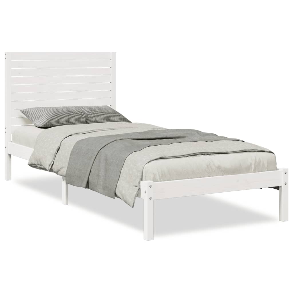 Ekstra lang sengeramme uten madrass hvit 90x210 cm heltre