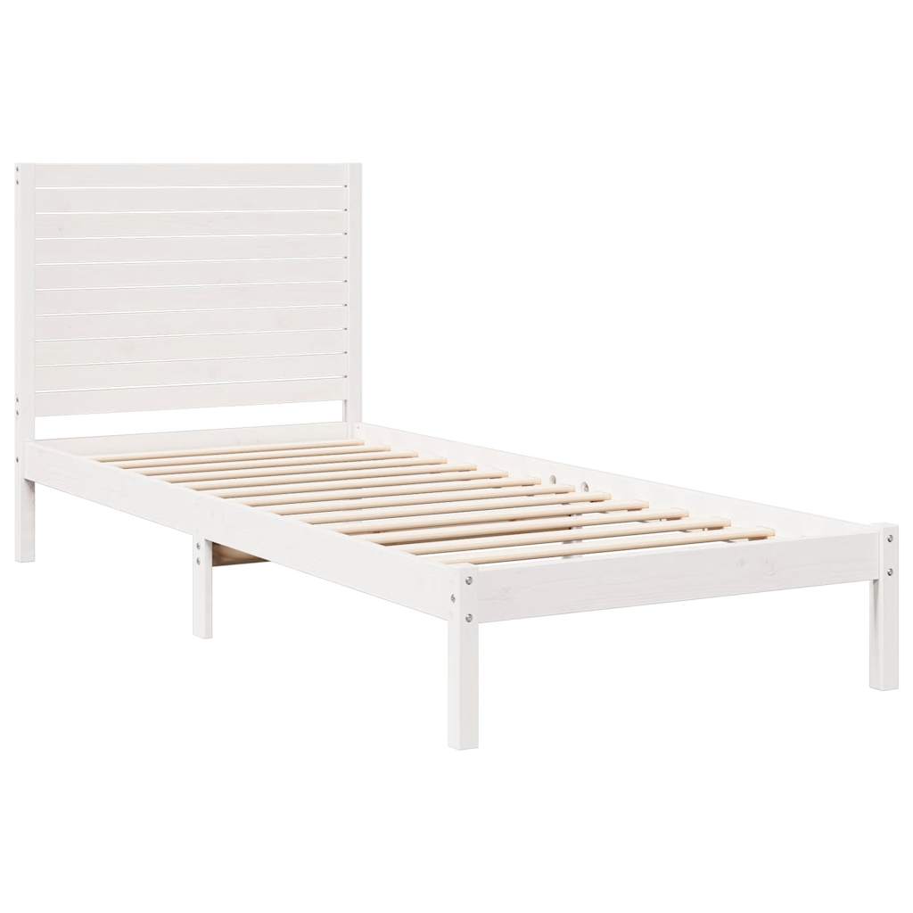 Ekstra lang sengeramme uten madrass hvit 90x210 cm heltre