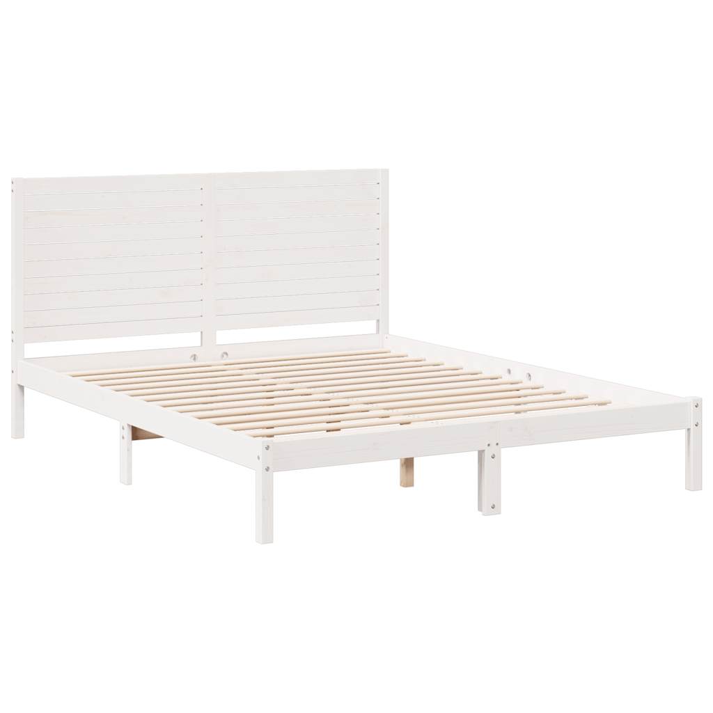 Ekstra lang sengeramme uten madrass hvit 140x210 cm heltre