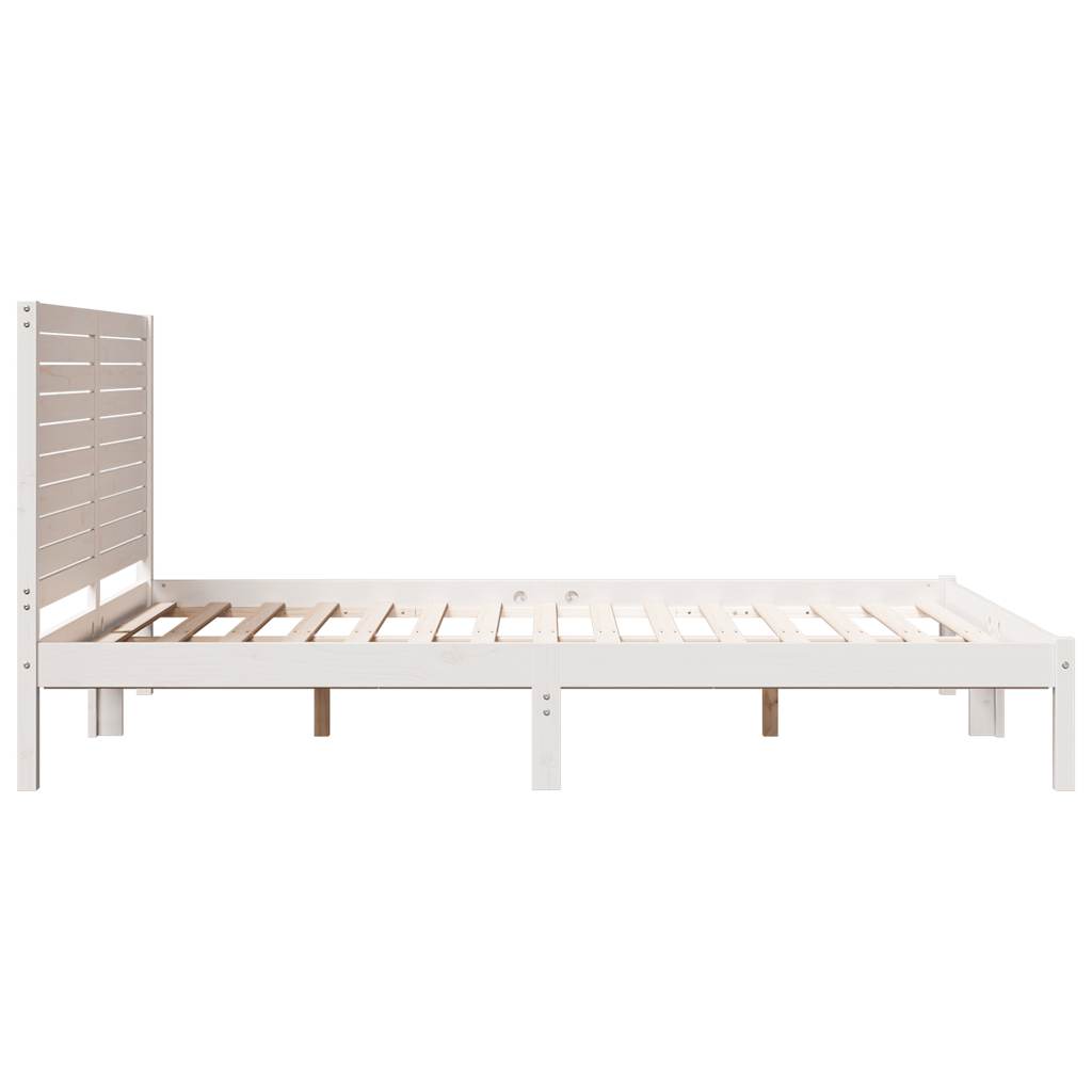 Ekstra lang sengeramme uten madrass hvit 140x210 cm heltre