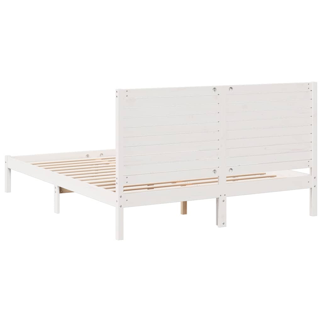 Ekstra lang sengeramme uten madrass hvit 140x210 cm heltre