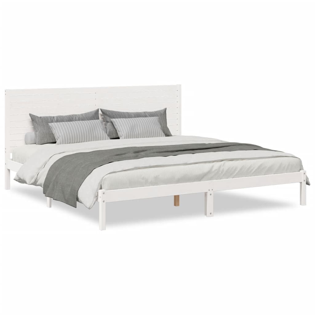 Ekstra lang sengeramme uten madrass hvit 200x210 cm heltre