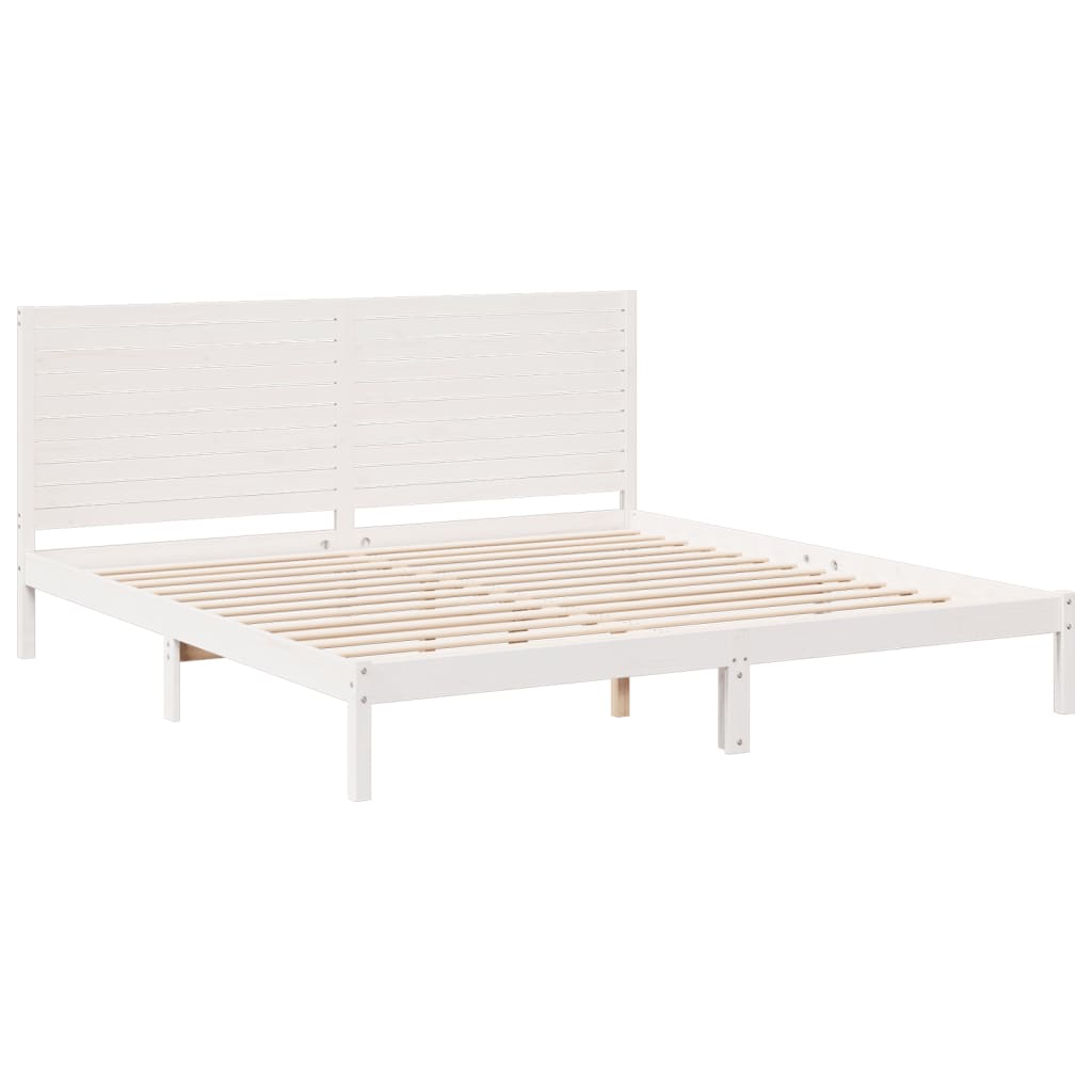 Ekstra lang sengeramme uten madrass hvit 200x210 cm heltre
