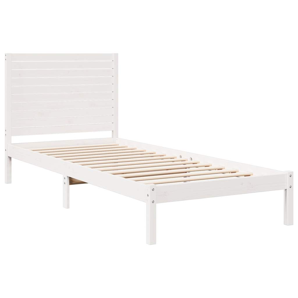 Ekstra lang sengeramme uten madrass hvit 90x220 cm heltre