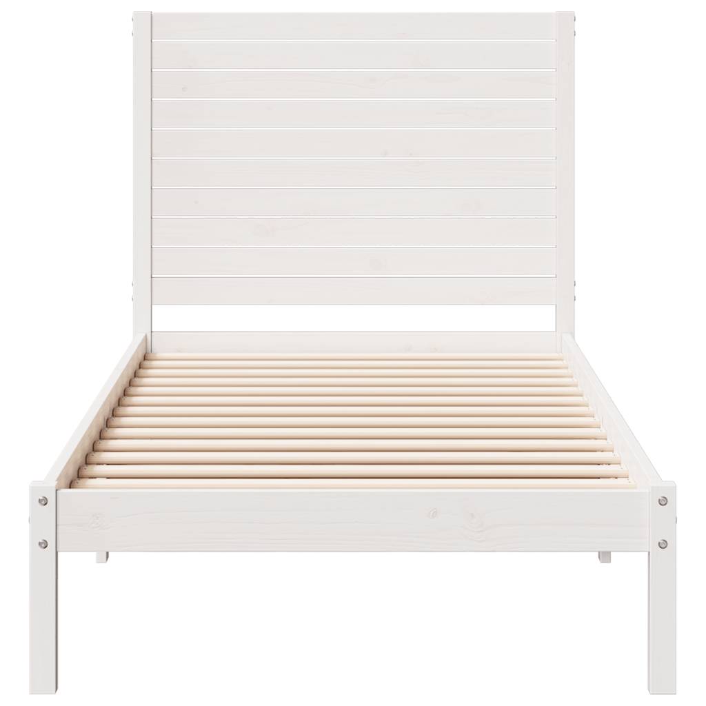 Ekstra lang sengeramme uten madrass hvit 90x220 cm heltre
