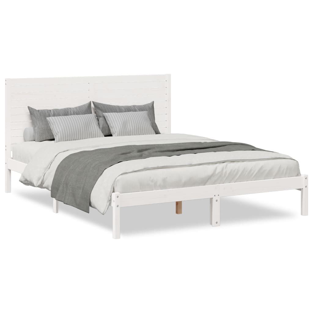 Ekstra lang sengeramme uten madrass hvit 140x220 cm heltre