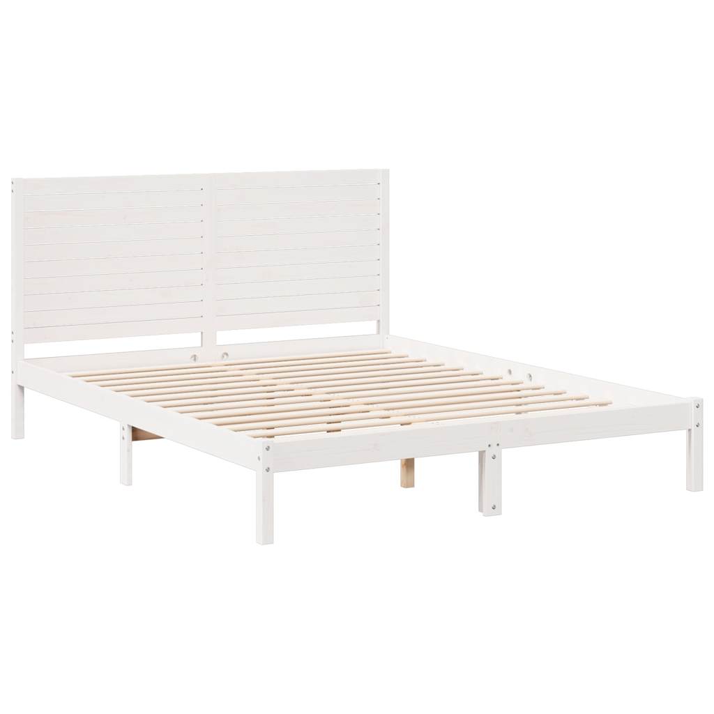Ekstra lang sengeramme uten madrass hvit 140x220 cm heltre