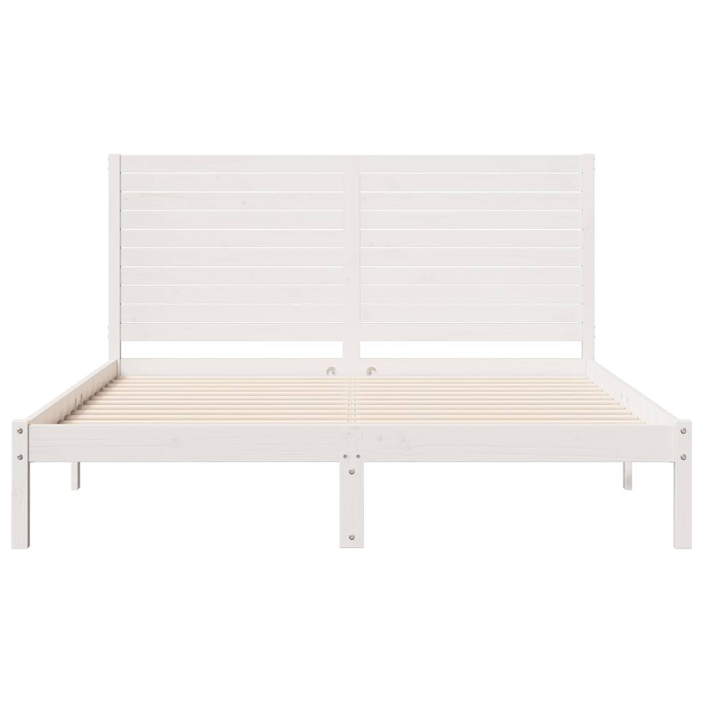 Ekstra lang sengeramme uten madrass hvit 140x220 cm heltre