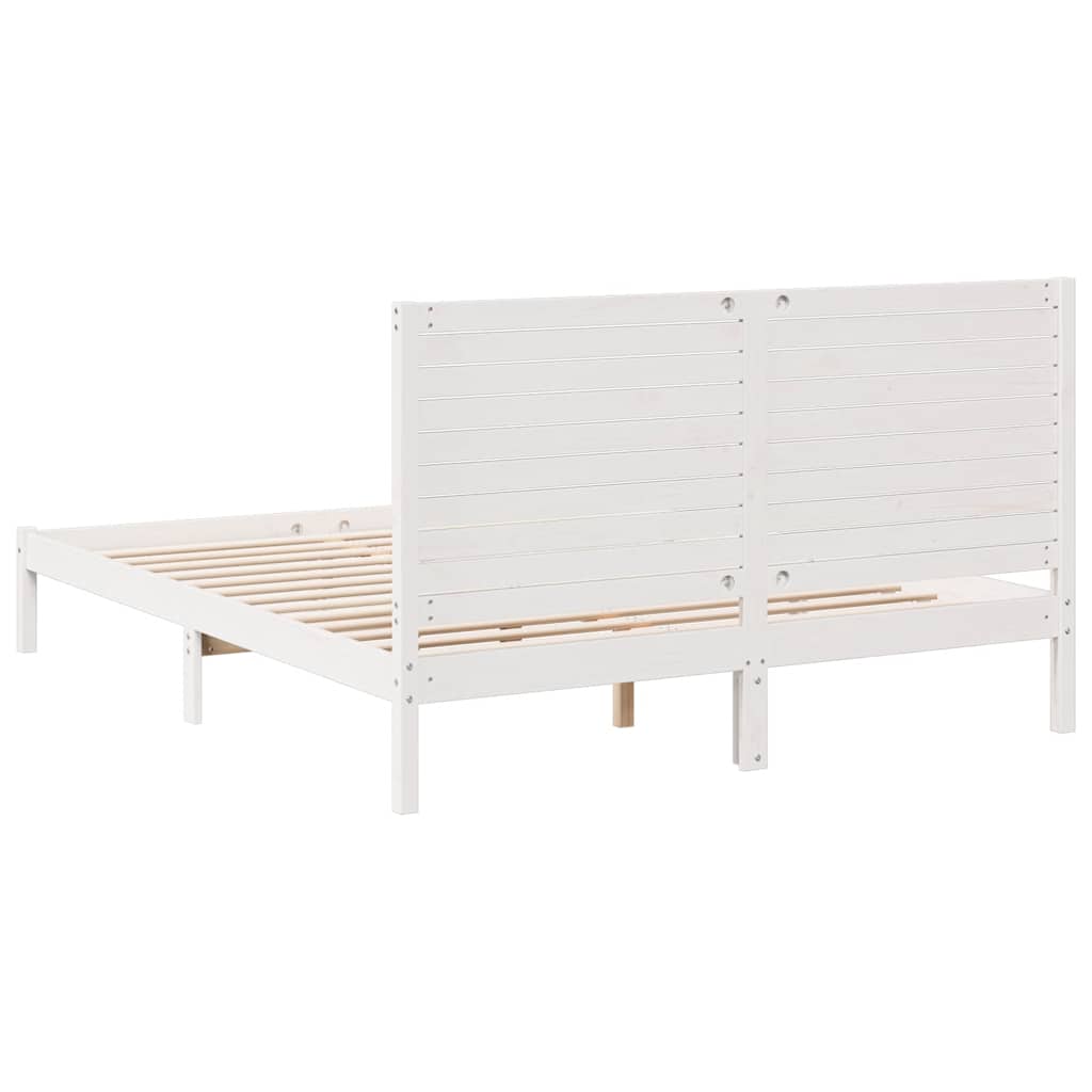 Ekstra lang sengeramme uten madrass hvit 140x220 cm heltre