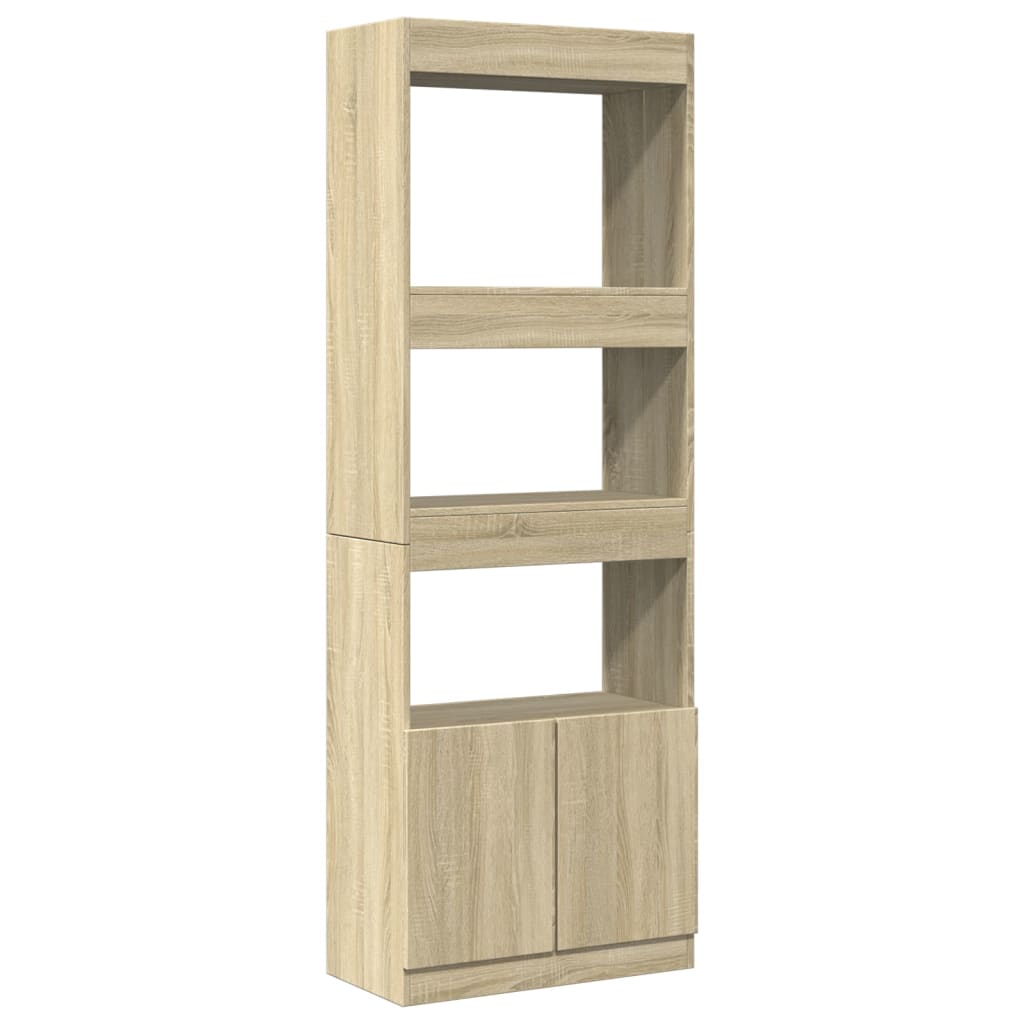 Highboard sonoma eik 63x33x180 cm konstruert tre