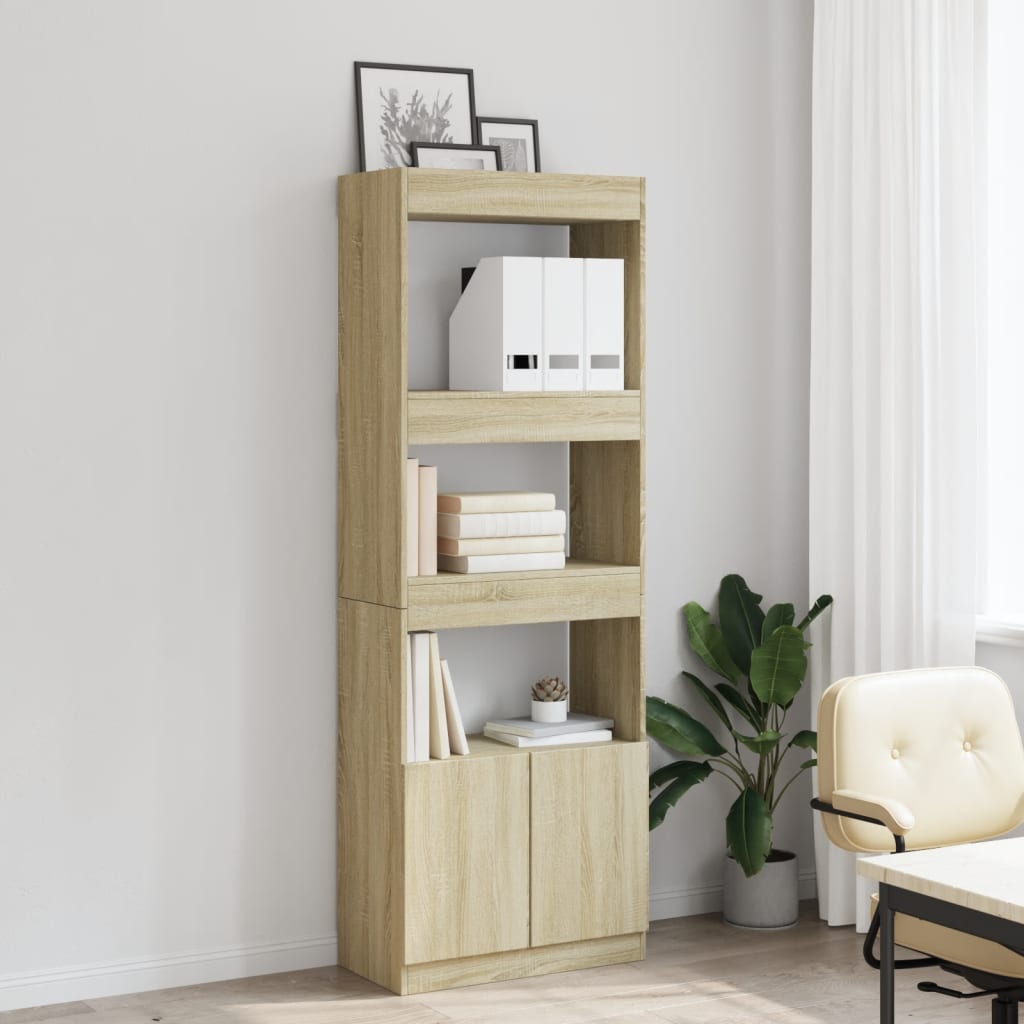 Highboard sonoma eik 63x33x180 cm konstruert tre