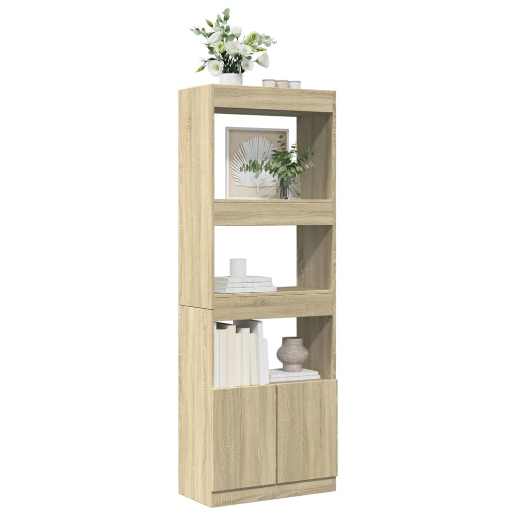 Highboard sonoma eik 63x33x180 cm konstruert tre