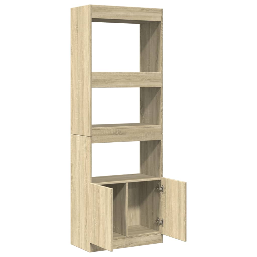 Highboard sonoma eik 63x33x180 cm konstruert tre