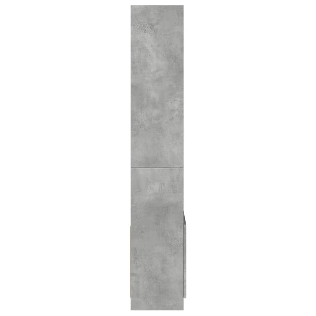 Highboard betonggrå 63x33x180 cm konstruert tre