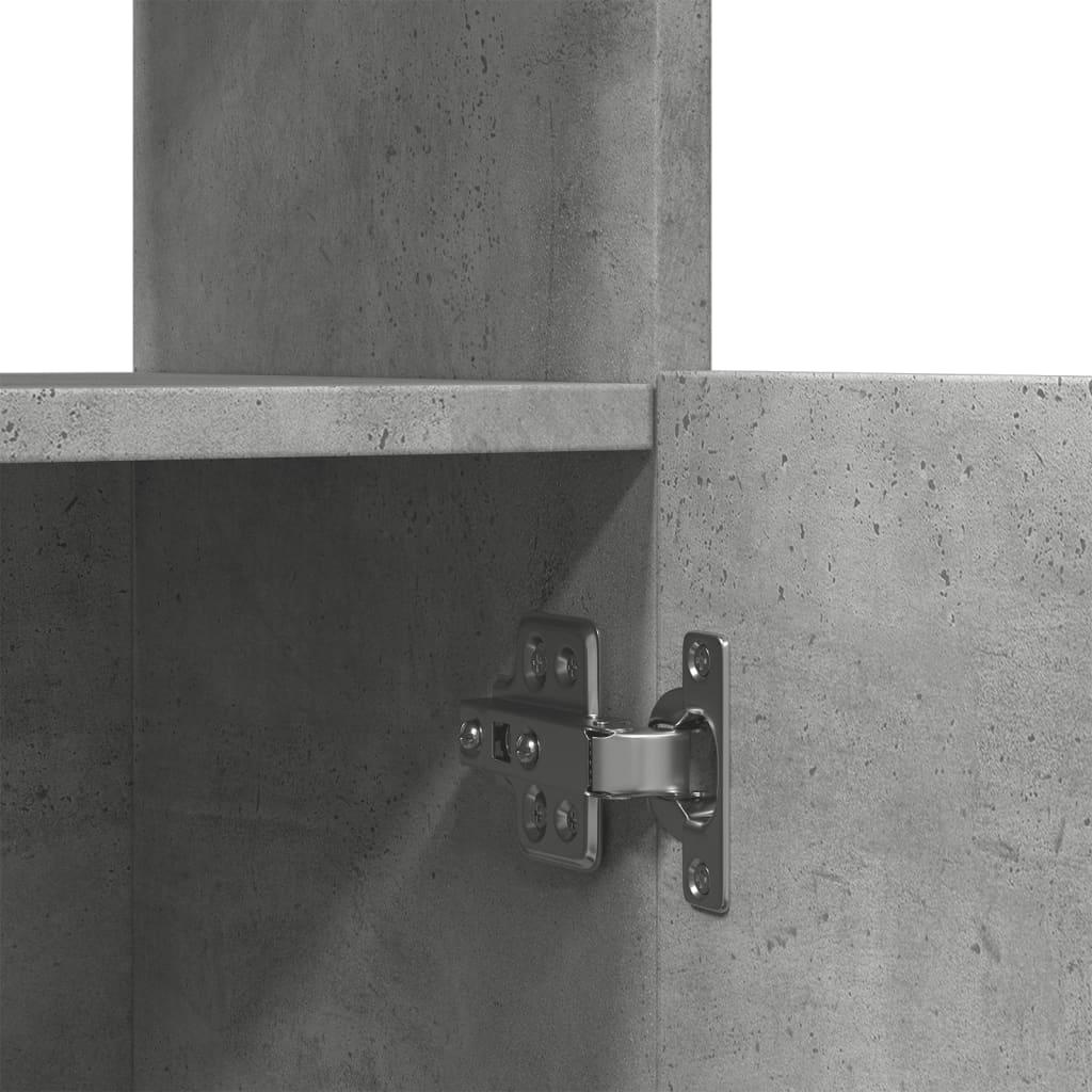 Highboard betonggrå 63x33x180 cm konstruert tre