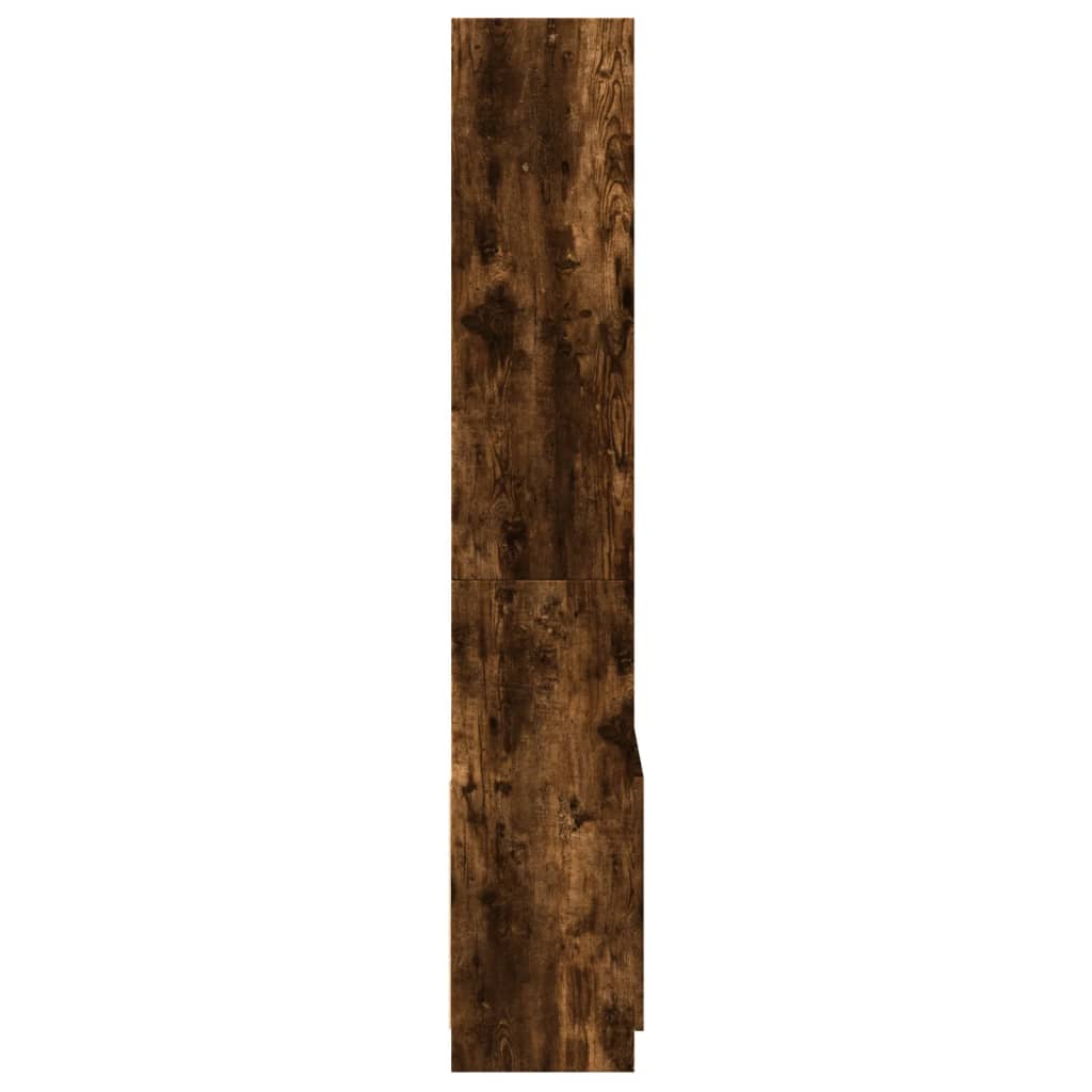 Highboard røkt eik 63x33x180 cm konstruert tre