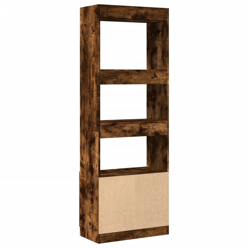 Highboard røkt eik 63x33x180 cm konstruert tre