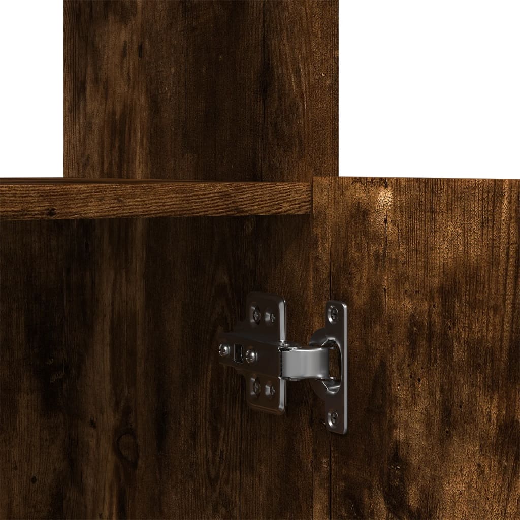 Highboard røkt eik 63x33x180 cm konstruert tre