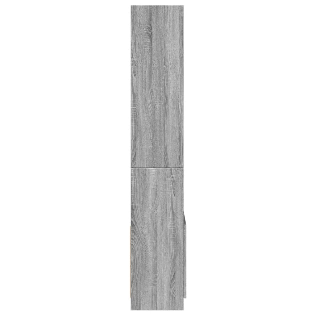 Highboard grå sonoma 63x33x180 cm konstruert tre