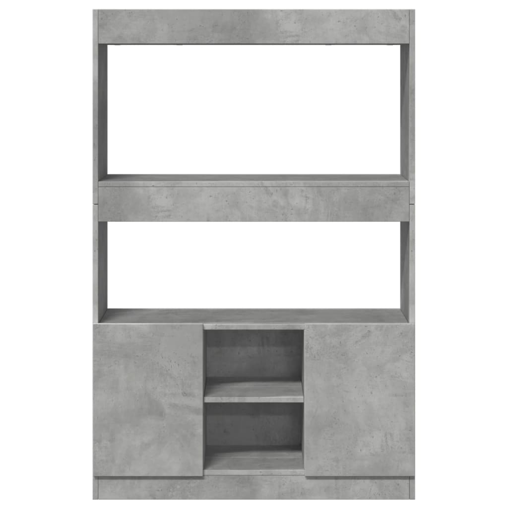 Highboard betonggrå 92x33x140 cm konstruert tre