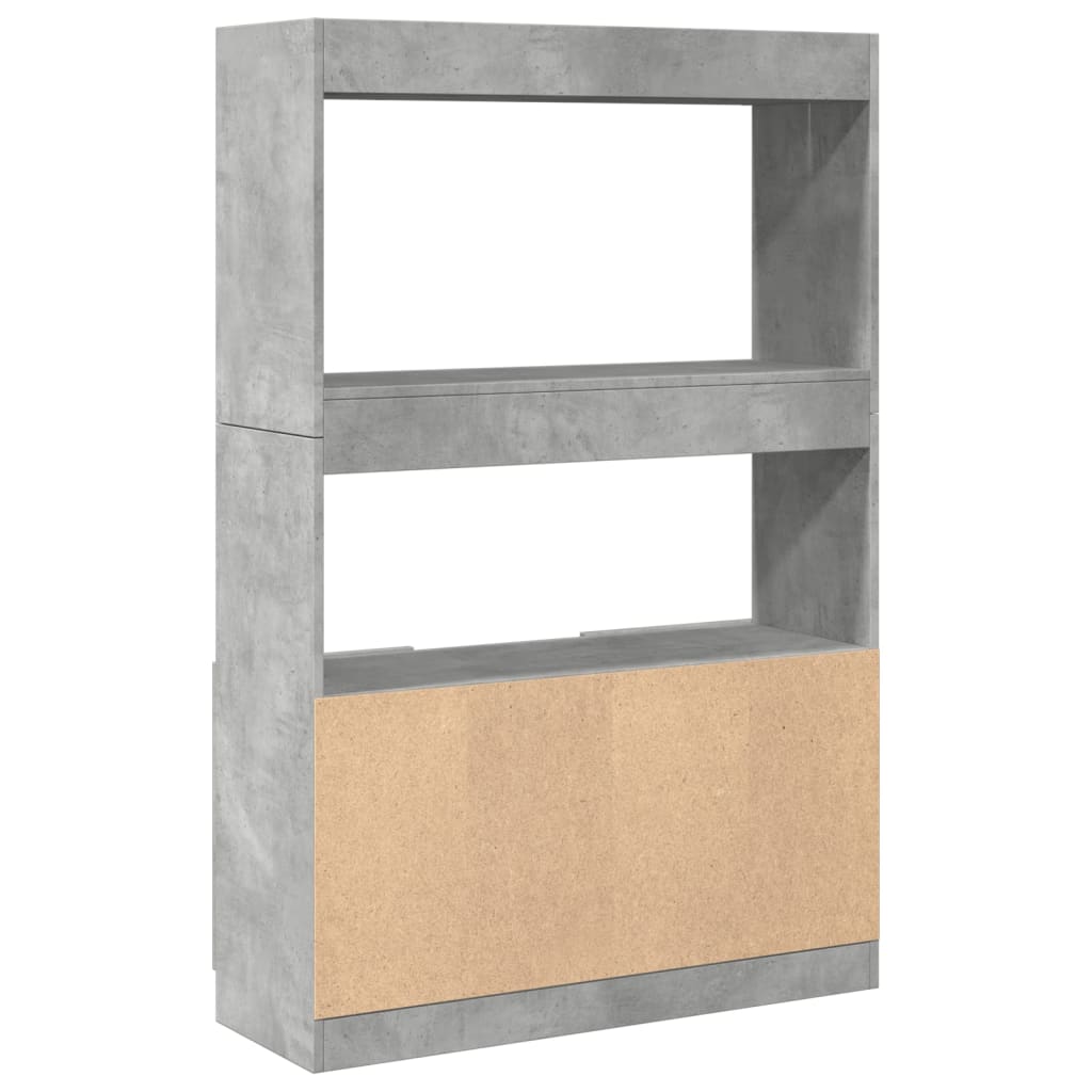 Highboard betonggrå 92x33x140 cm konstruert tre