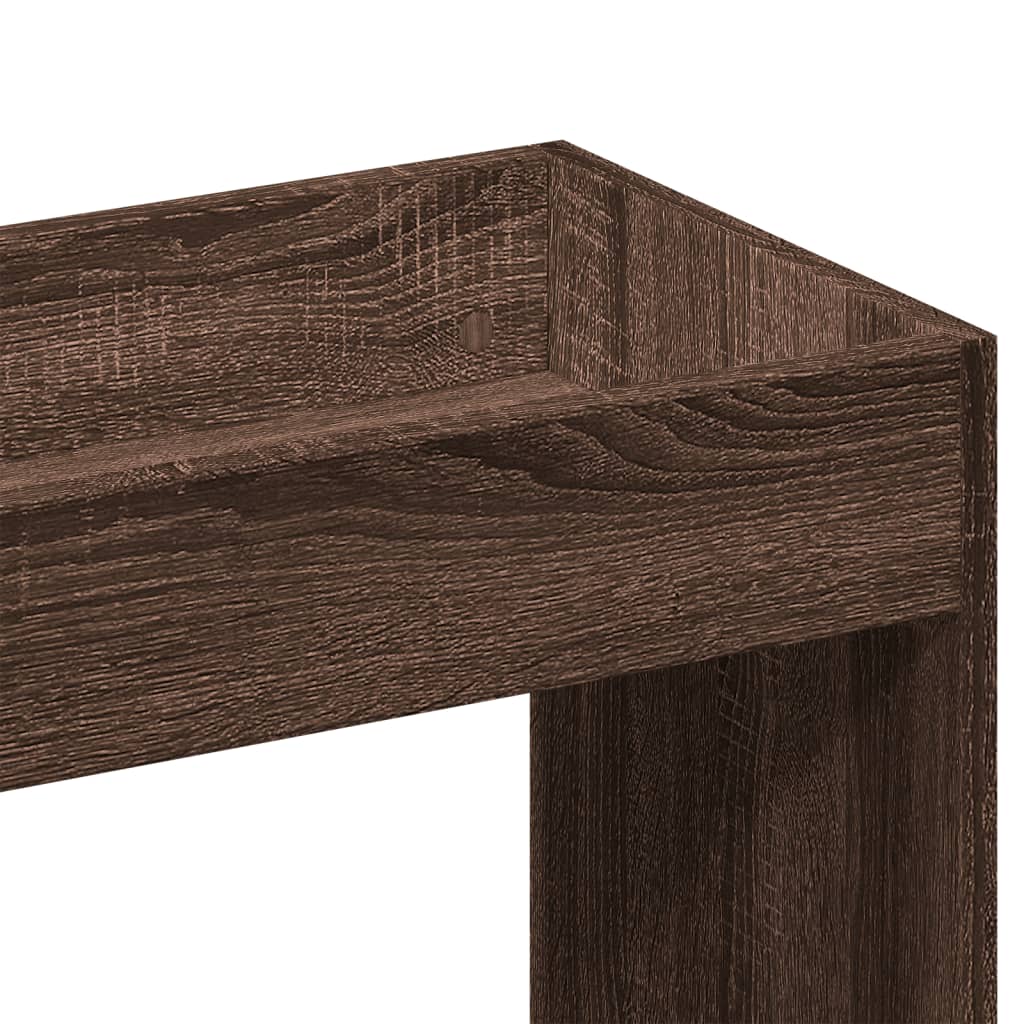 Highboard brun eik 92x33x140 cm konstruert tre