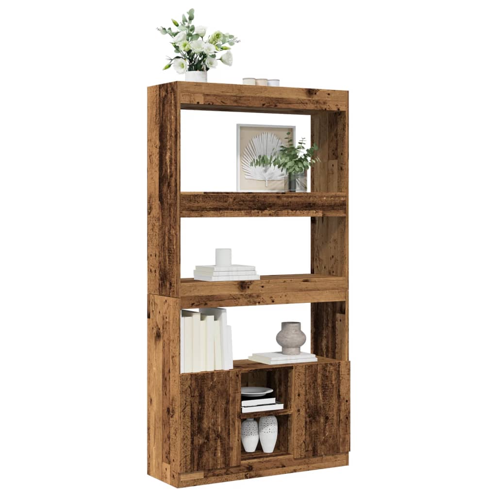 Highboard gammelt tre 92x33x180 cm konstruert tre