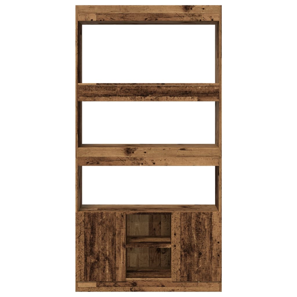 Highboard gammelt tre 92x33x180 cm konstruert tre
