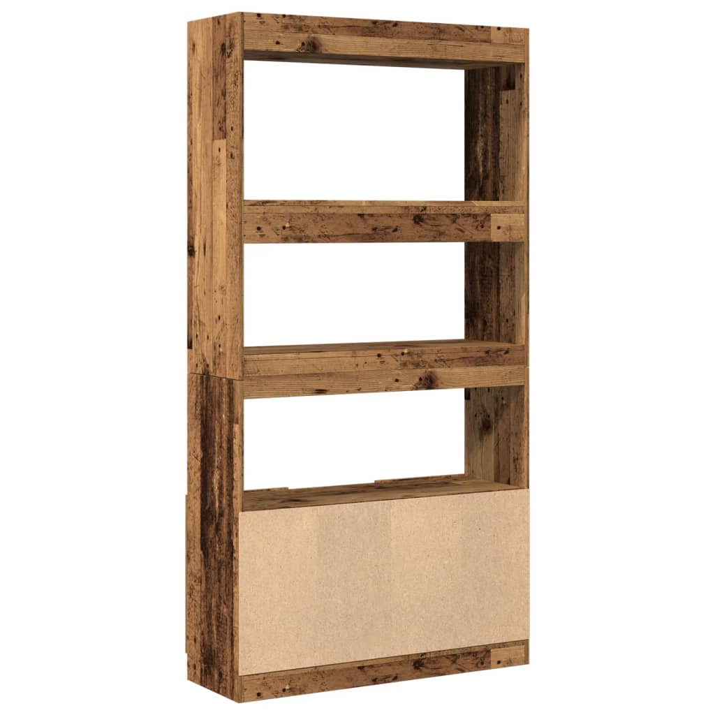 Highboard gammelt tre 92x33x180 cm konstruert tre