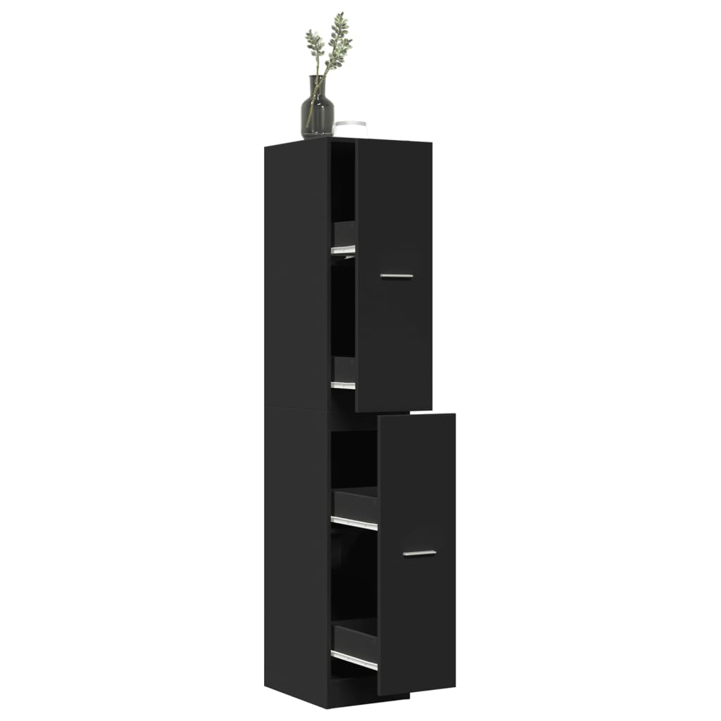 Apotekskap svart 30x41x174,5 cm konstruert tre