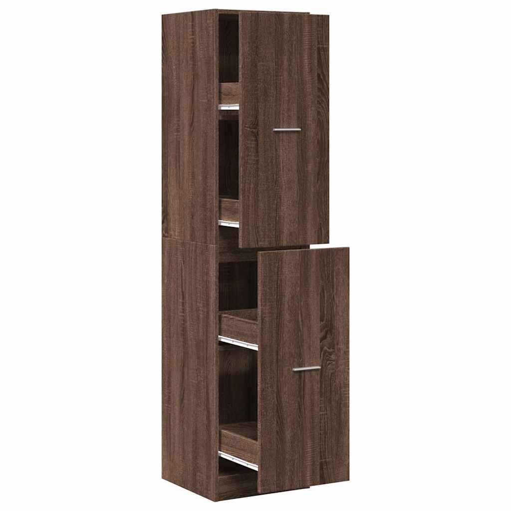 Apotekskap brun eik 40x41x174,5 cm konstruert tre