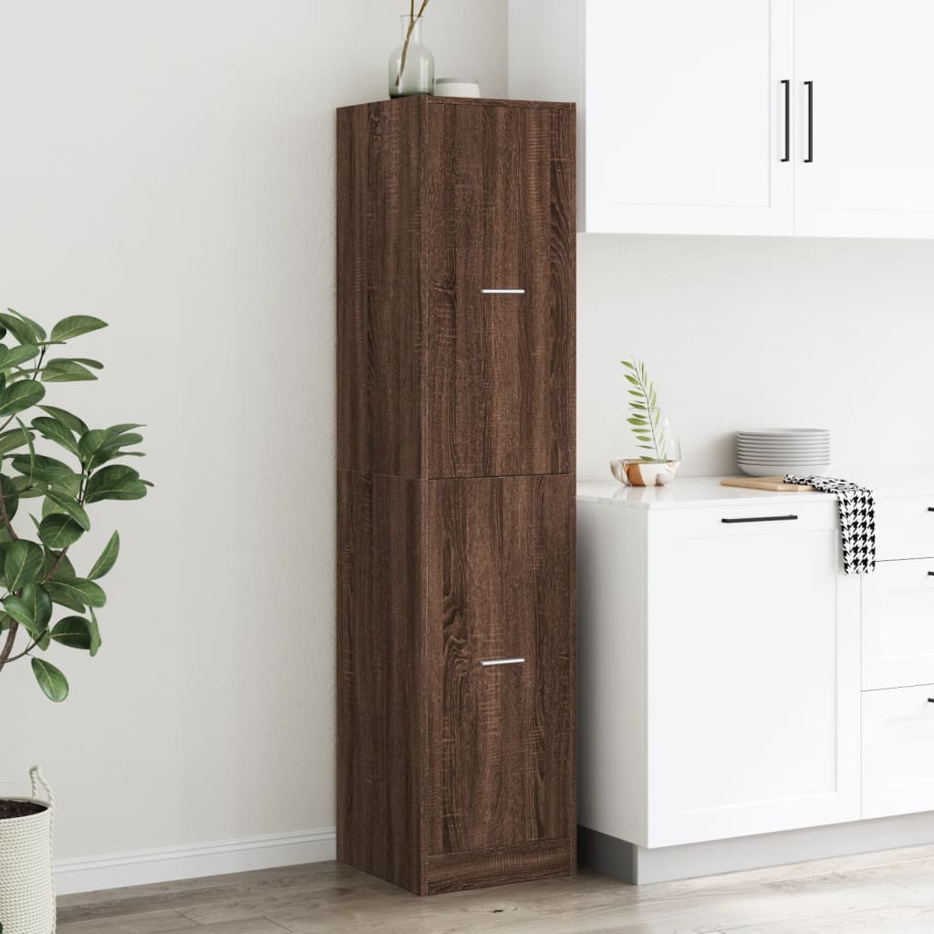 Apotekskap brun eik 40x41x174,5 cm konstruert tre