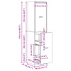 Apotekskap artisan eik 40x41x174,5 cm konstruert tre