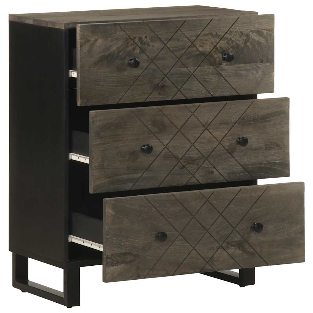 Skjenker 2 stk svart 60x33x75 cm heltre mango