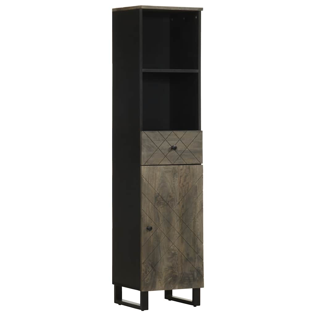 Baderomsskapsett 5 deler svart heltre mango