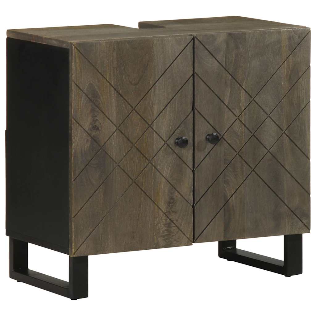 Baderomsskapsett 5 deler svart heltre mango