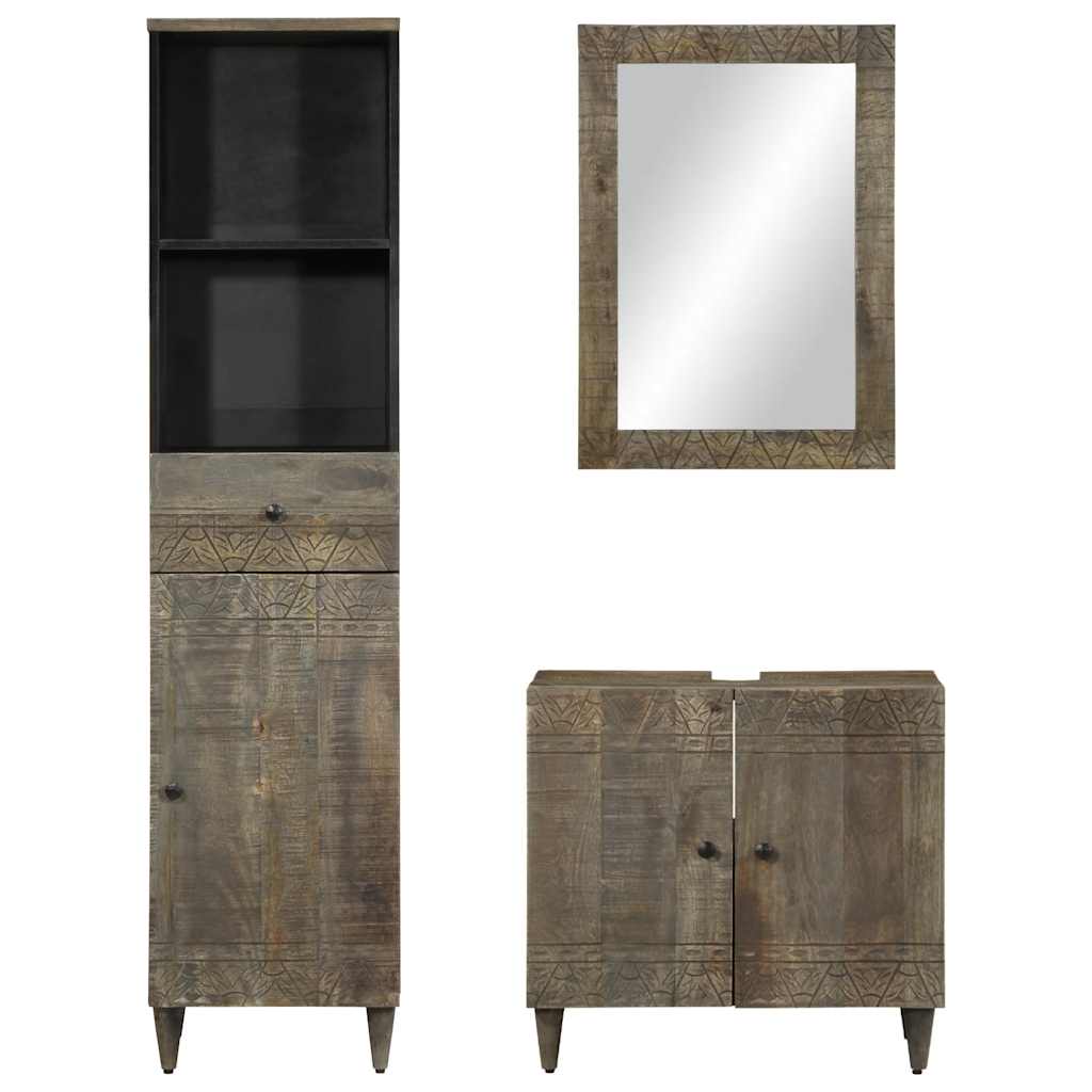 Baderomsskapsett 3 deler heltre mango