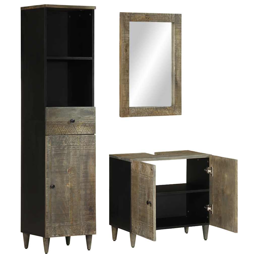 Baderomsskapsett 3 deler heltre mango