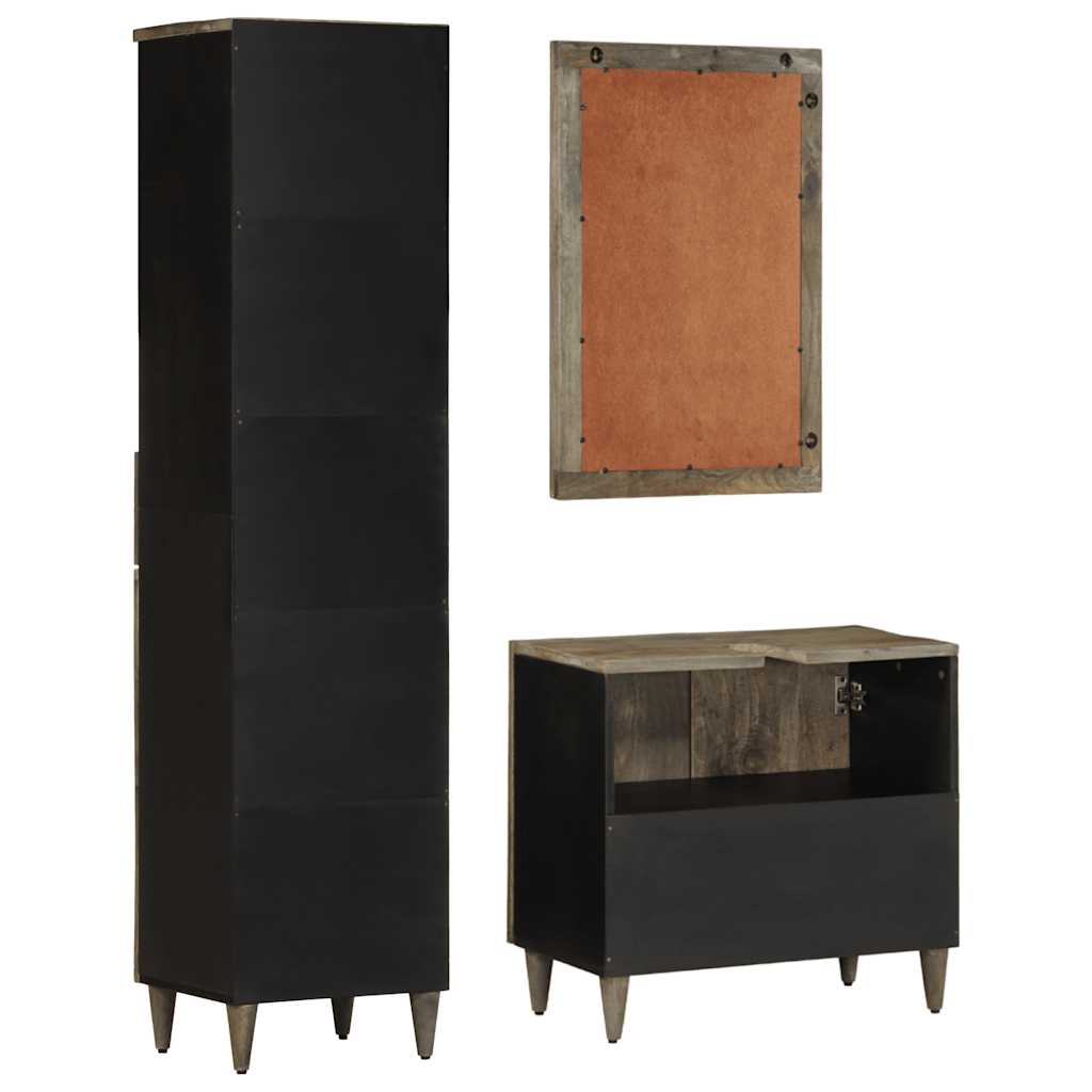 Baderomsskapsett 3 deler heltre mango